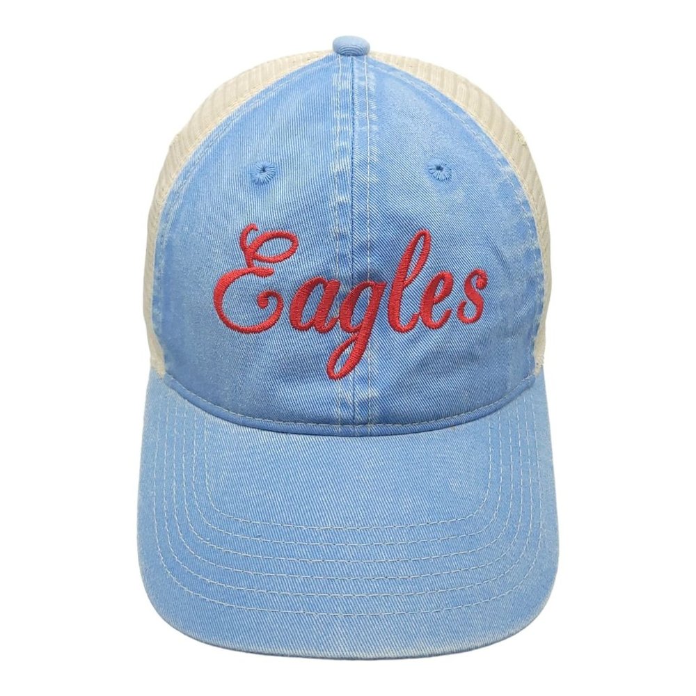 Eagles Denim Embroidered Mesh Snapback Cap Trucker Baseball Hat Comfort Colors